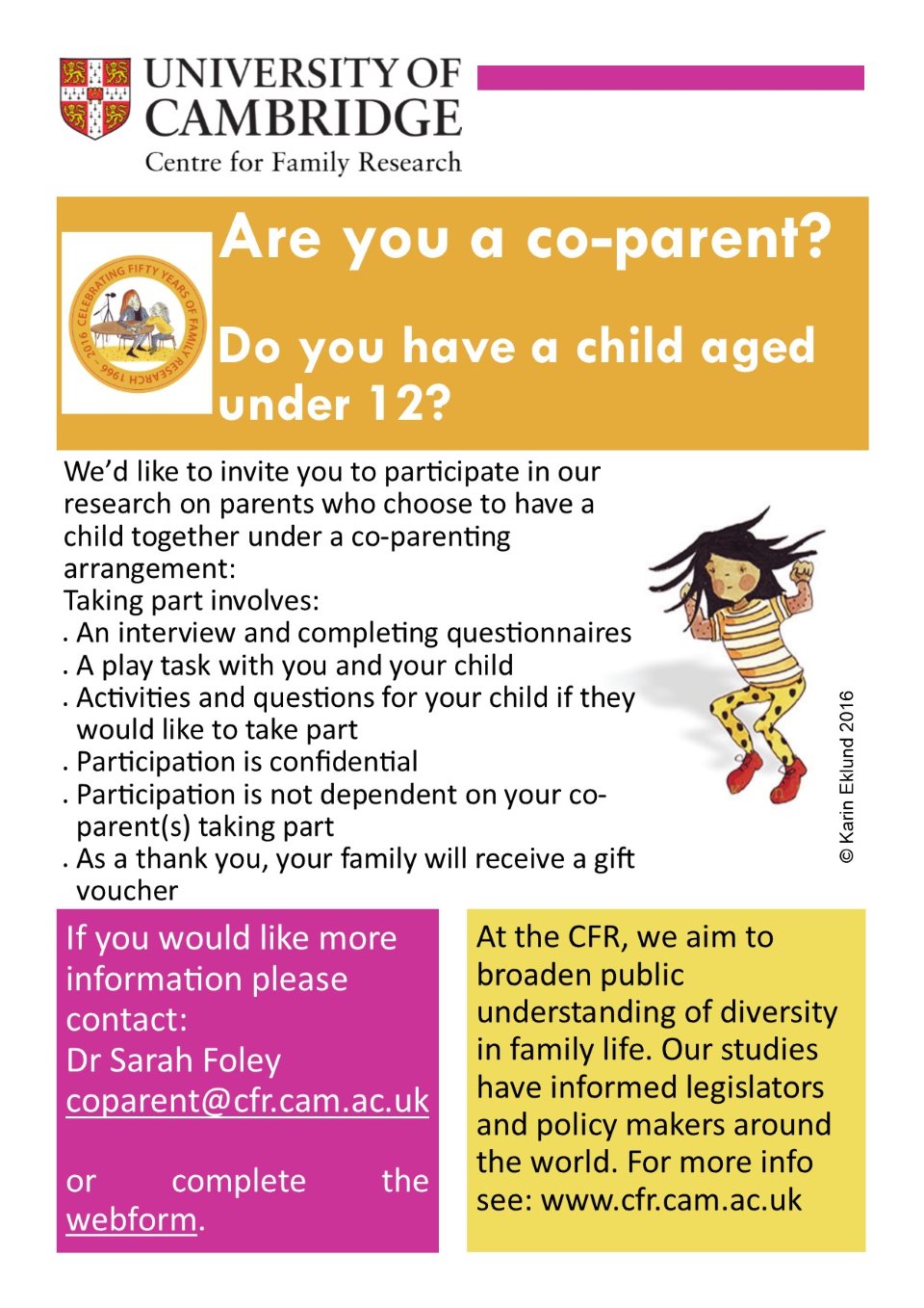 coparent poster for Cambridge university